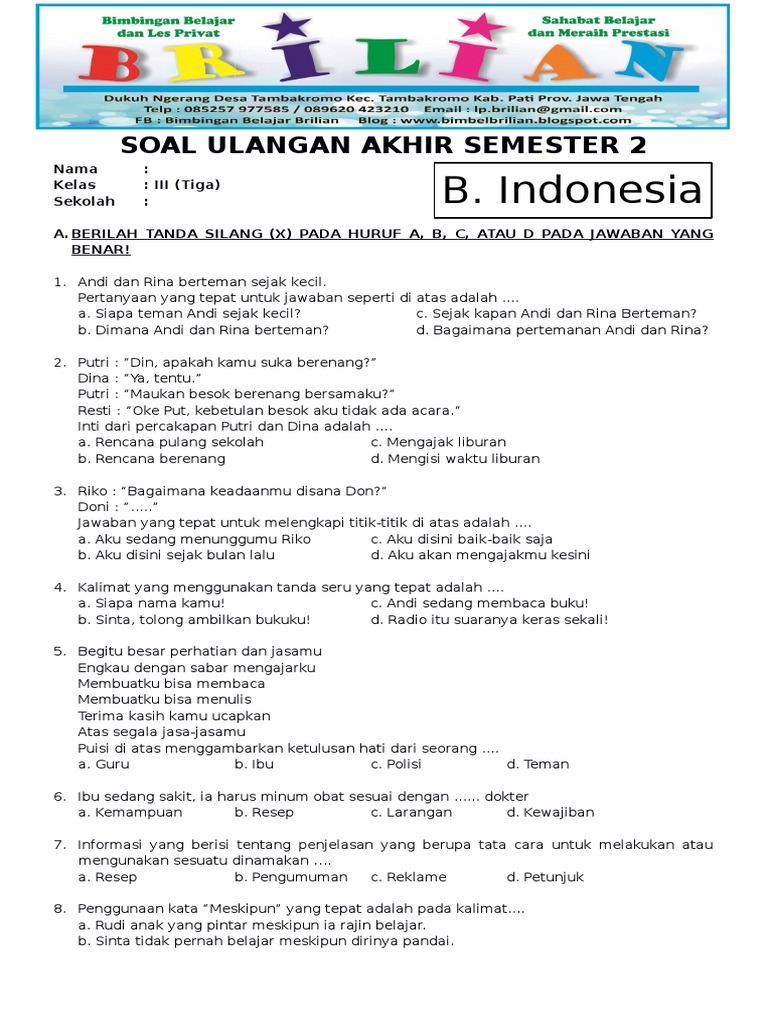 5 Rahasia Menguasai Contoh Soal Kelas 3 Bahasa Indonesia Pemahaman Bacaan Agar Nilai Bagus