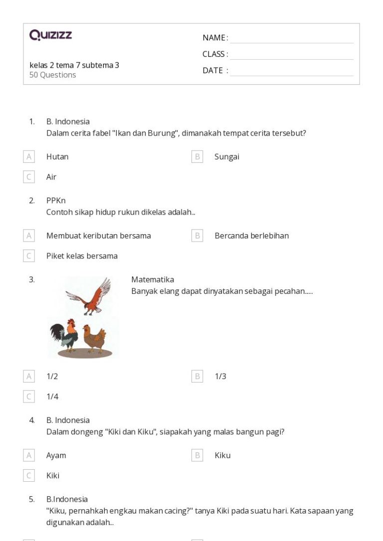 50 Rahasia Cepat Pintar dengan Contoh Soal Kelas 2 Tema 7 Subtema 3 Paling Akurat 2026
