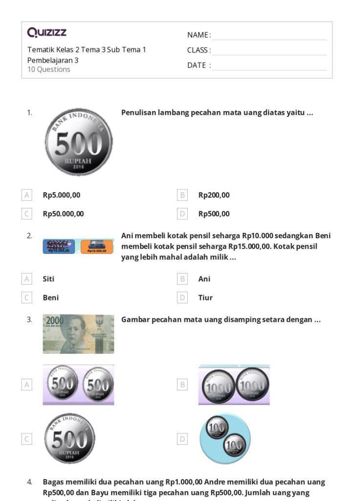 Ternyata Ini Kumpulan Contoh Soal Kelas 2 Tema 3 Subtema 1 Pembelajaran 3 Paling Akurat