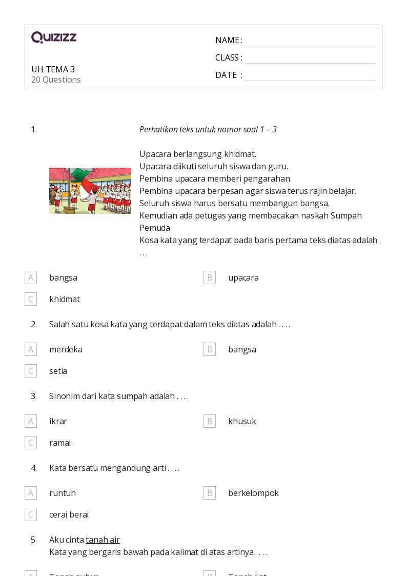 50 lembar kerja Soal Kata Pecahan untuk Kelas 2 di Quizizz Gratis