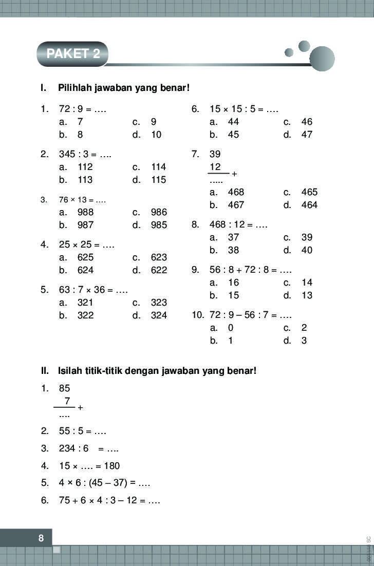 Matematika Kelas 3 Tema 2 - Piffle me
