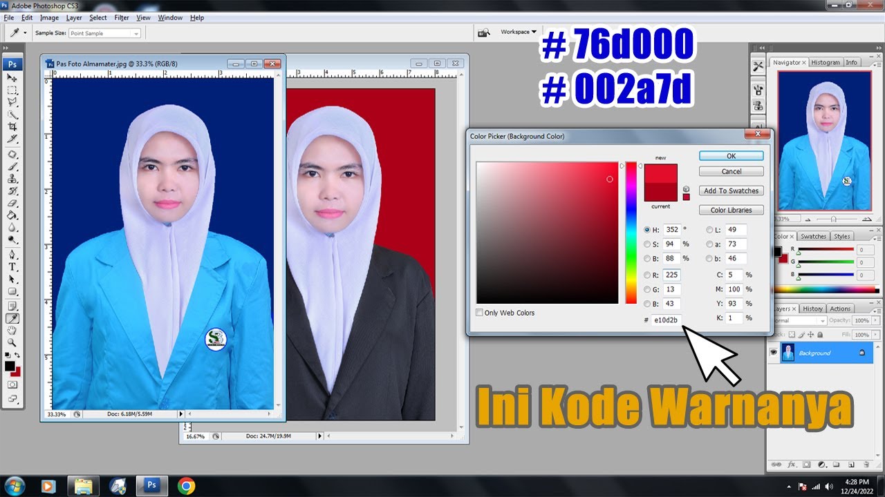 Warna Merah Pas Foto Kode