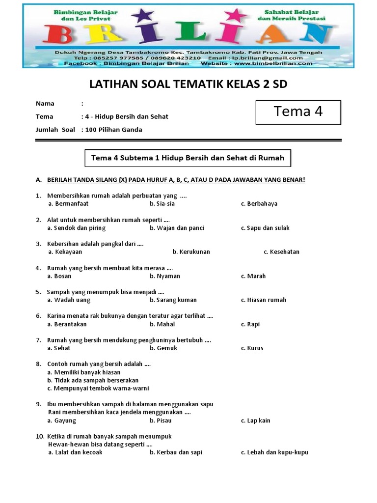 Akhirnya Terungkap! 7 Rahasia Bank Soal Kelas 2 SD Tema 4 yang Jarang Diketahui Guru dan Orang Tua