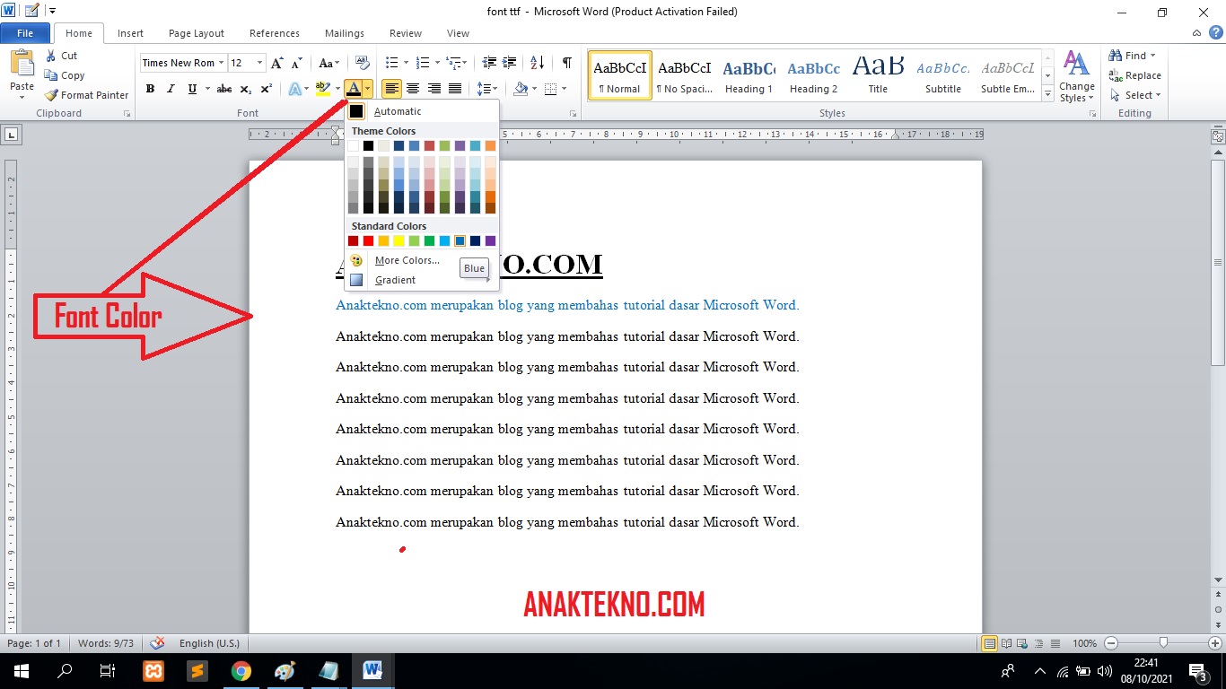 Cara Mengubah Warna Tulisan Di Word Font Highlight Color