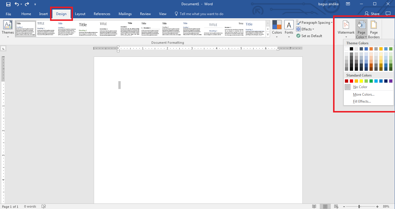 Cara Mengubah Warna Background Lembar Kerja Pada Ms Word Bagus D My