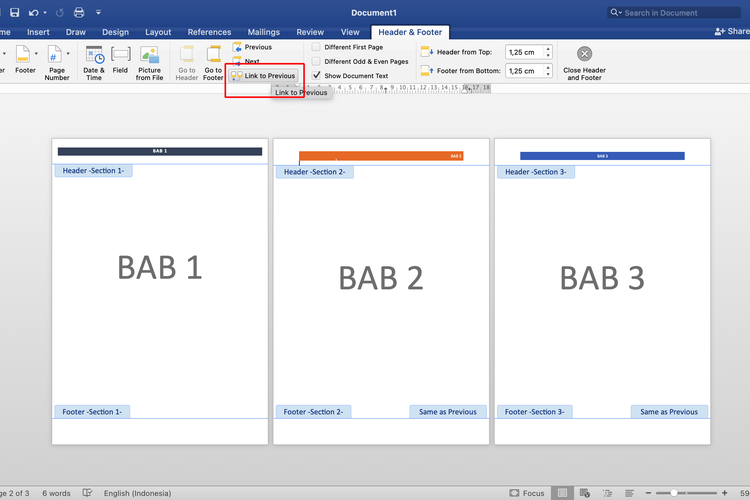 Cara Membuat Header Berbeda Tiap Bab di Microsoft Word dengan Mudah
