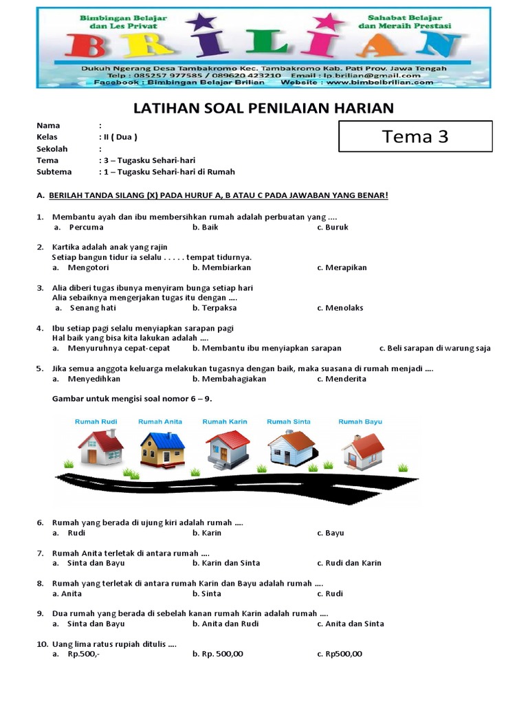 Terbukti! Contoh Soal Tema 3 Subtema 3 Kelas 2 SD K13 yang Bikin Anak Cepat Paham