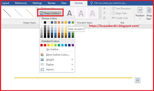 Ternyata Semudah Ini Cara Mengubah Warna Hitam pada Garis Shapes pada Microsoft Word, Wajib Tahu Sebelum Presentasi