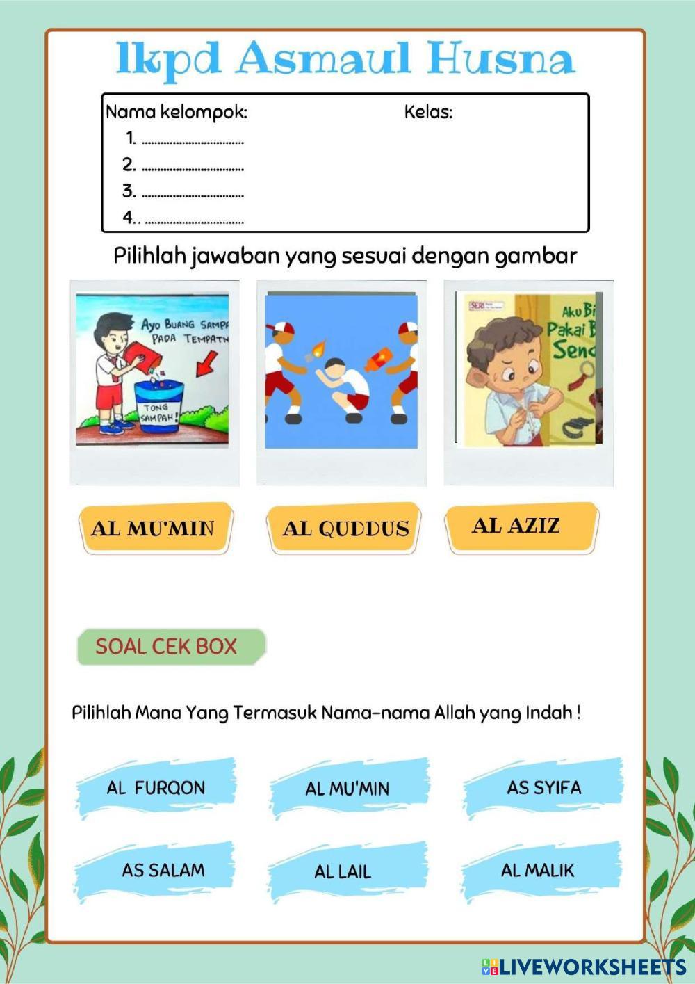7 Rahasia Menjawab Soal Agama Islam Kelas 2 SD Tentang Asmaul Husna Agar Nilai Sempurna
