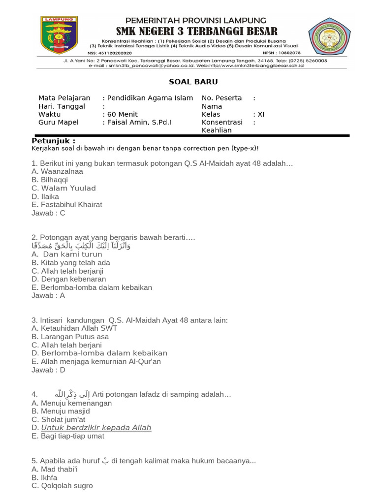 Rahasia Skor Sempurna Kerjakan Soal Al Islam Kelas 11 Semester 1 Bab 2 Sekarang Juga Rahasia Skor Sempurna Kerjakan Soal Al Islam Kelas 11 Semester 1 Bab 2 Sekarang Juga