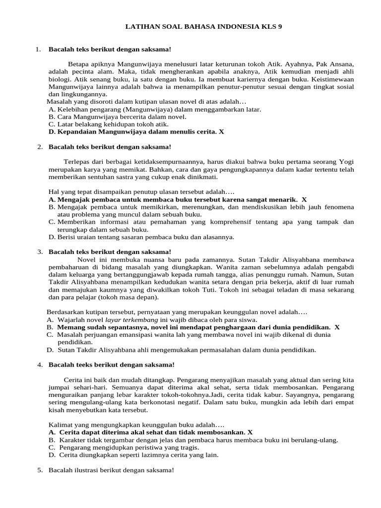 Rahasia Skor Tinggi dengan Latihan Soal Bahasa Indonesia Kelas 9 Semester 1 2019 Terbaru Rahasia Skor Tinggi dengan Latihan Soal Bahasa Indonesia Kelas 9 Semester 1 2019 Terbaru