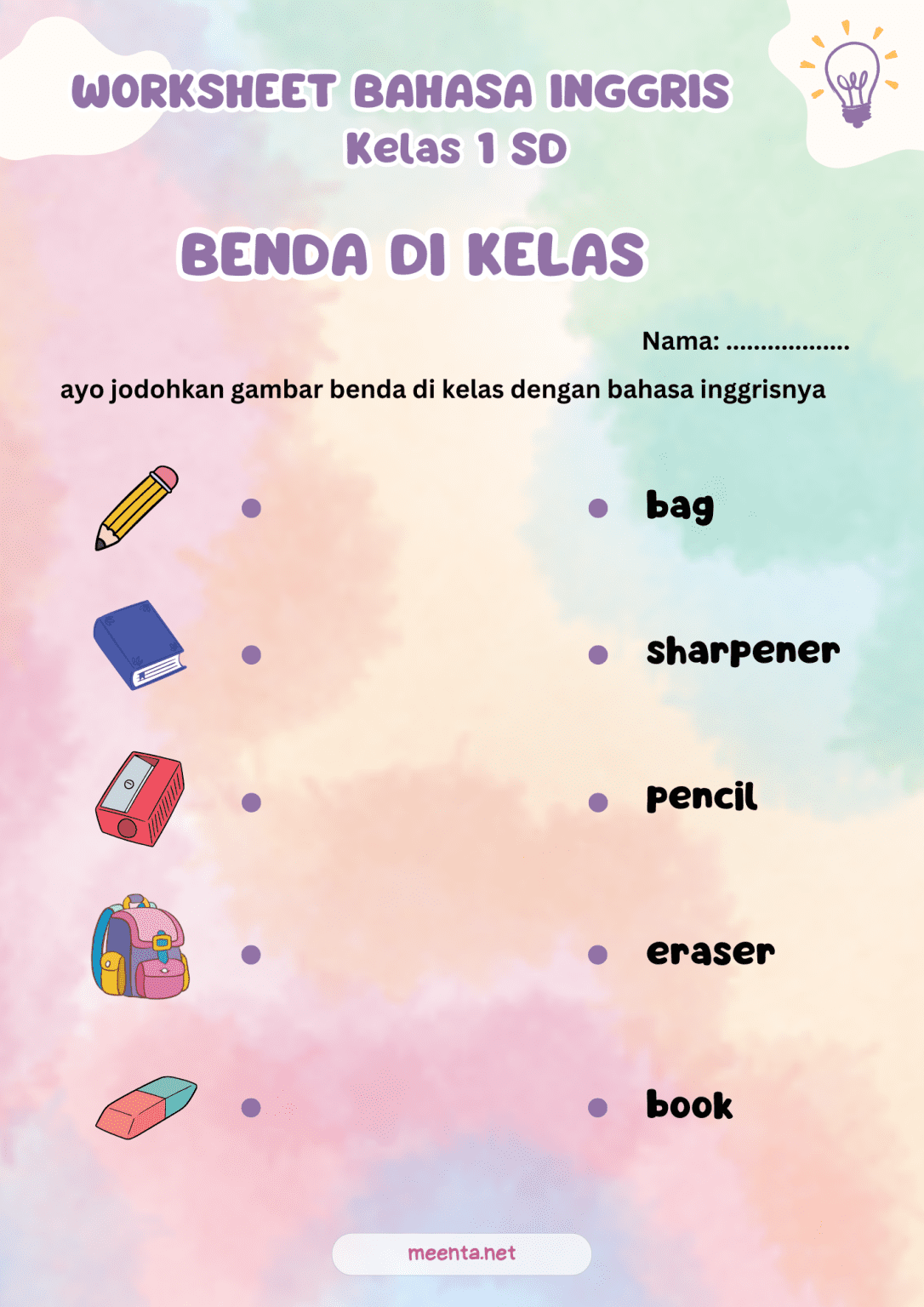 Rahasia Sukses Anak Pintar Lewat Latihan Soal Bahasa Inggris Kelas 1 SD Semester 1 Rahasia Sukses Anak Pintar Lewat Latihan Soal Bahasa Inggris Kelas 1 SD Semester 1