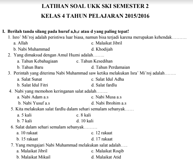 Wajib Tahu! Bocoran Bank Soal UKK Kelas 4 SD Semester 2 untuk Perkuat Karakter Siswa Wajib Tahu! Bocoran Bank Soal UKK Kelas 4 SD Semester 2 untuk Perkuat Karakter Siswa
