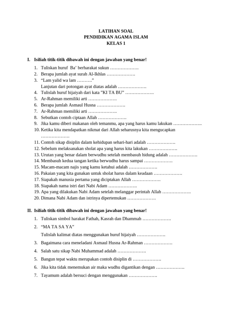 Wajib Tahu Bocoran Soal Al Azhar Kelas 1 Agar Anak Siap Hadapi Ujian Besok