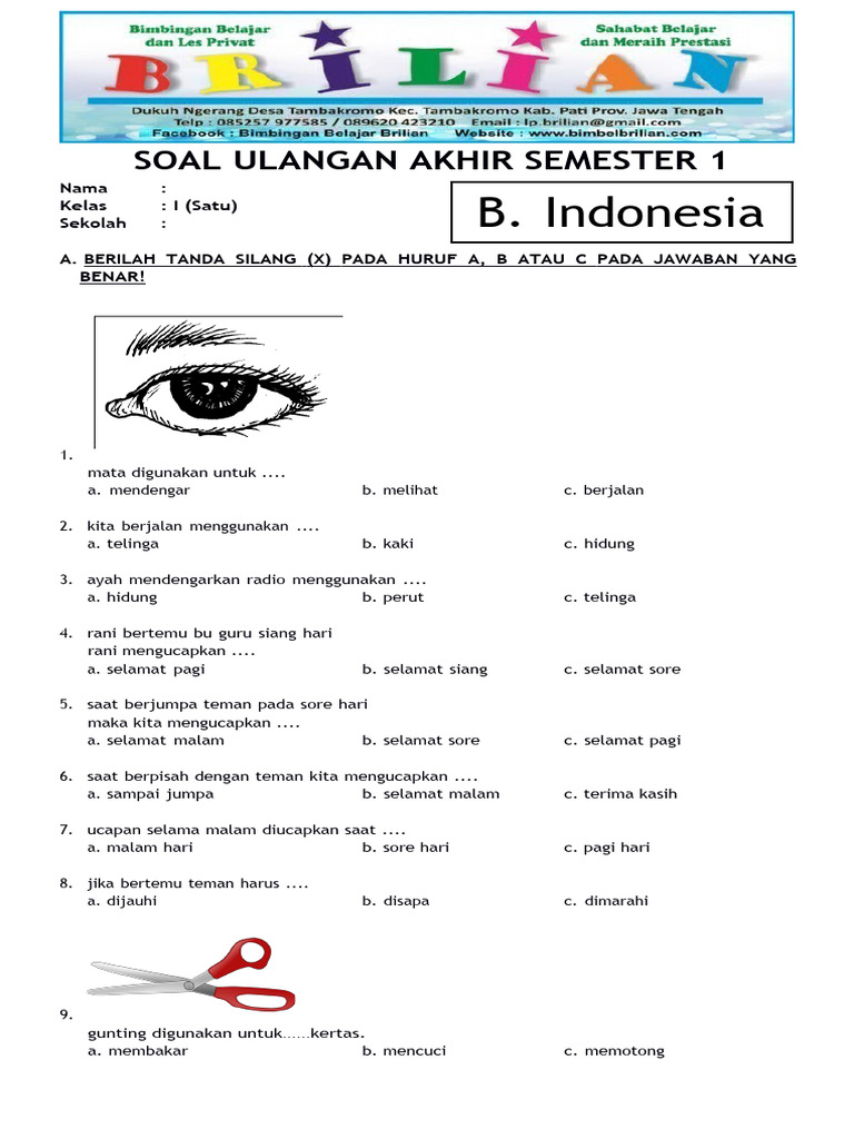 Wajib Tahu! Rahasia Latihan Soal Bahasa Indonesia Semester 1 Kelas 1 Agar Anak Cepat Pintar Wajib Tahu! Rahasia Latihan Soal Bahasa Indonesia Semester 1 Kelas 1 Agar Anak Cepat Pintar